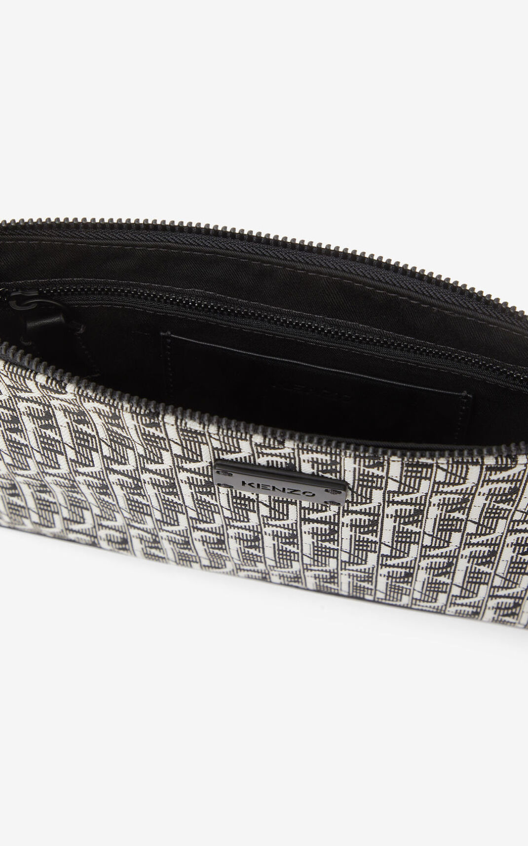 Kenzo Store - Kenzo Courier gusseted jacquard - Grey Clutch Mens